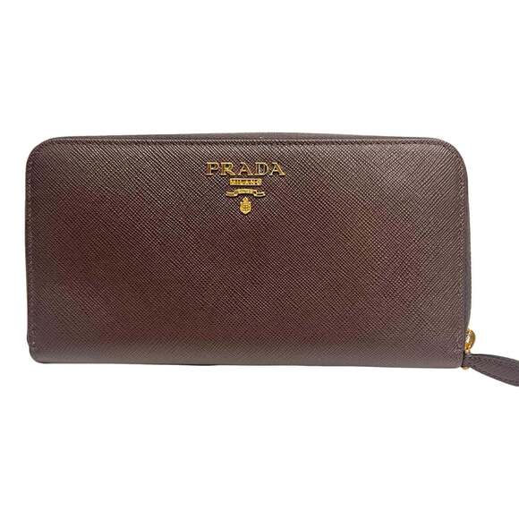 Prada Handbags - Prada Bruciato Brown Saffiano Leather Zip Around Continental